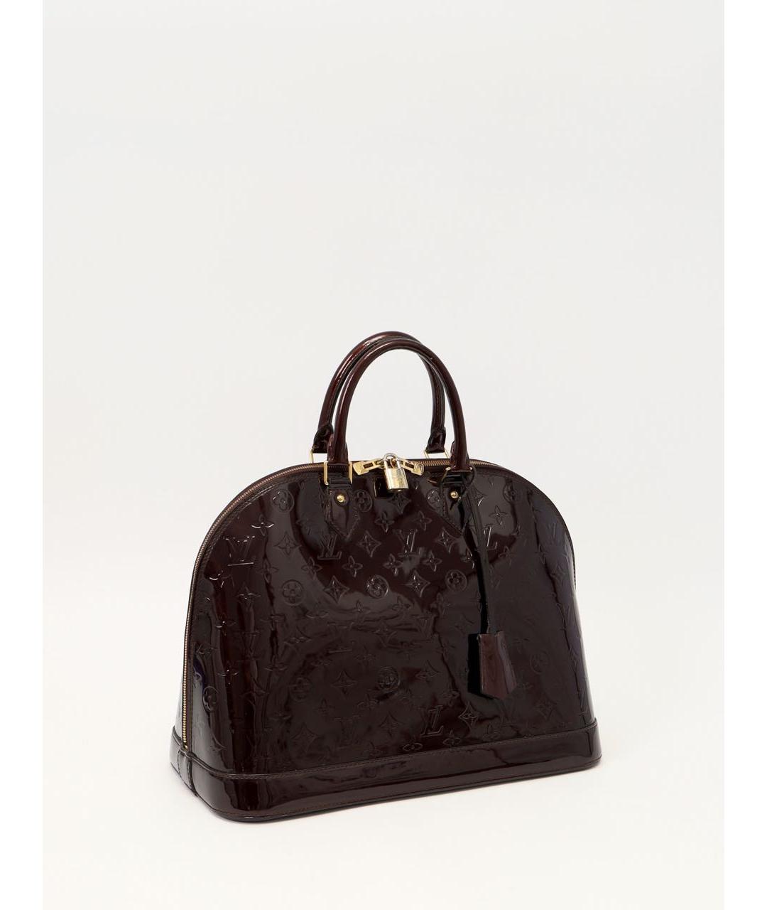 LOUIS VUITTON Бордовая сумка с короткими ручками из лакированной кожи, фото 2