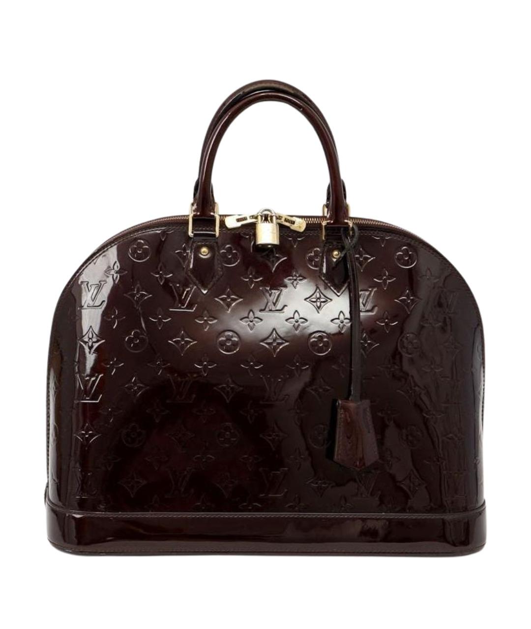 LOUIS VUITTON Бордовая сумка с короткими ручками из лакированной кожи, фото 1