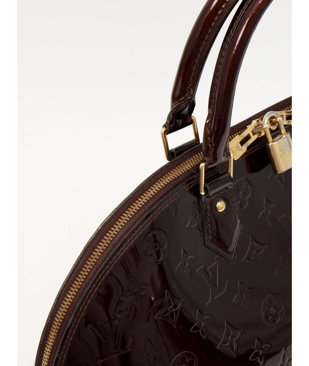 LOUIS VUITTON Бордовая сумка с короткими ручками из лакированной кожи, фото 6