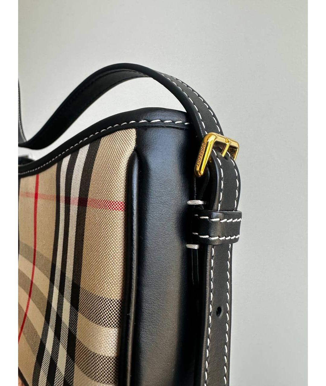 BURBERRY Бежевая сумка с короткими ручками из канвы, фото 5