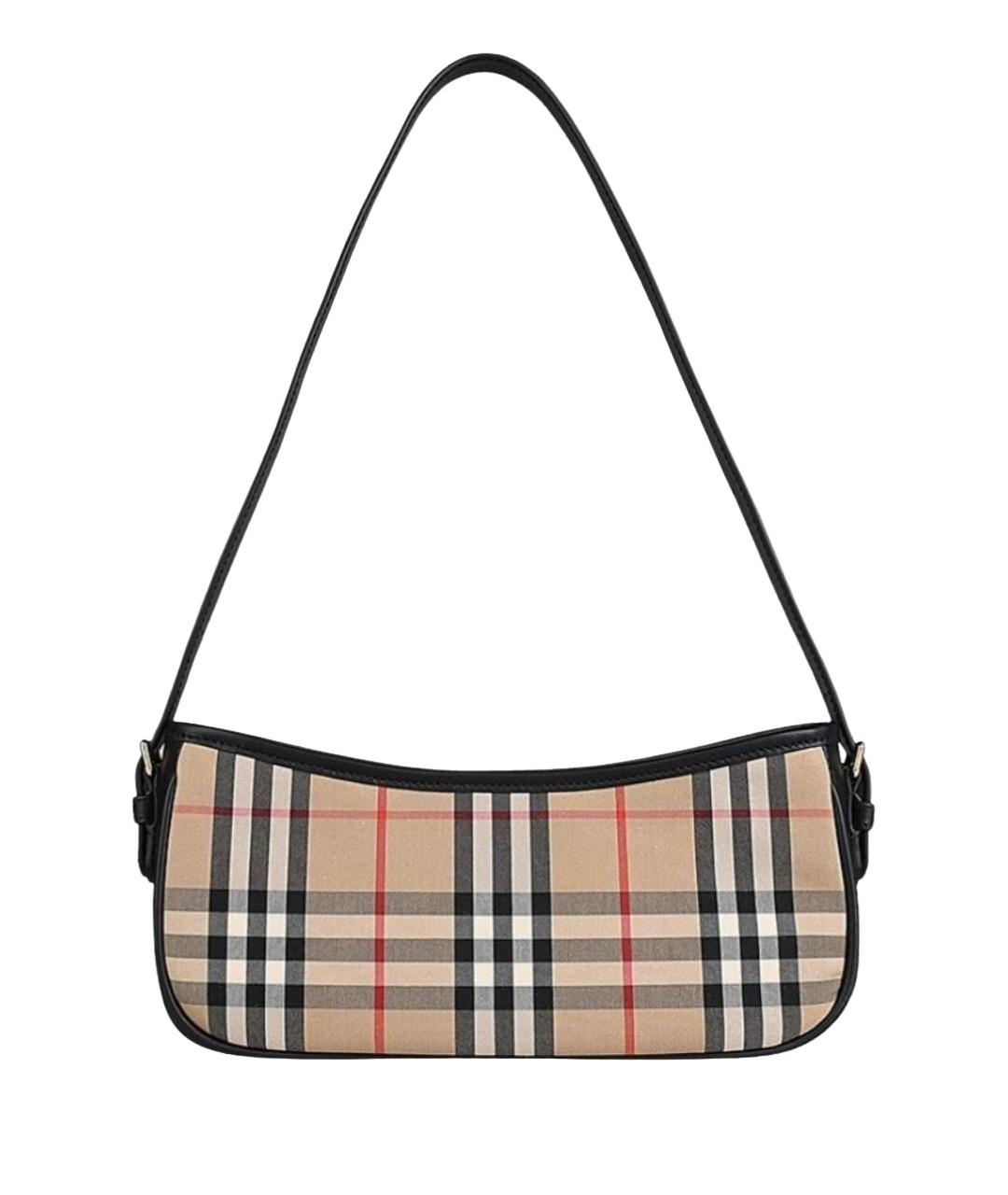 BURBERRY Бежевая сумка с короткими ручками из канвы, фото 1