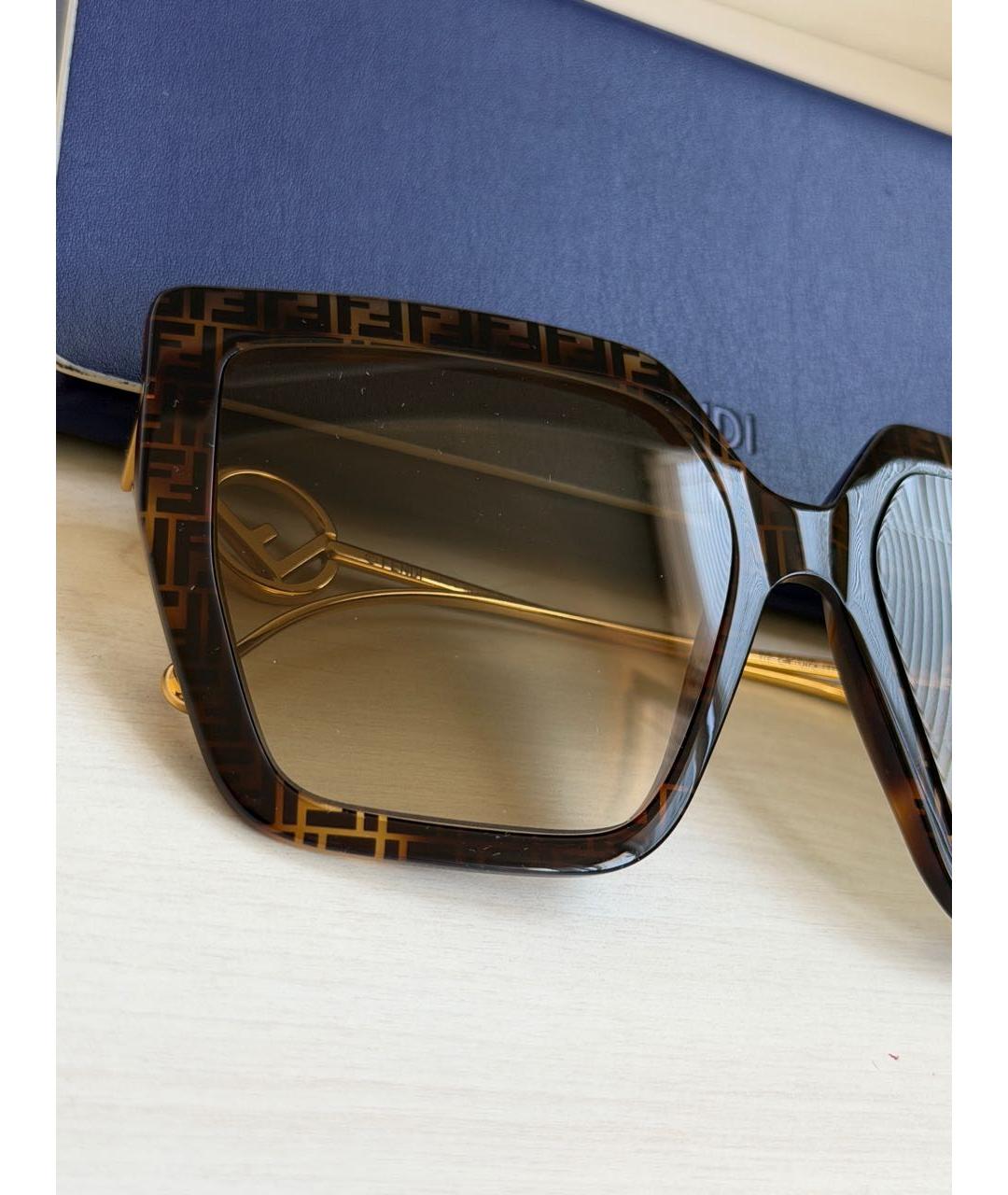 FENDI Коричневые солнцезащитные очки, фото 7