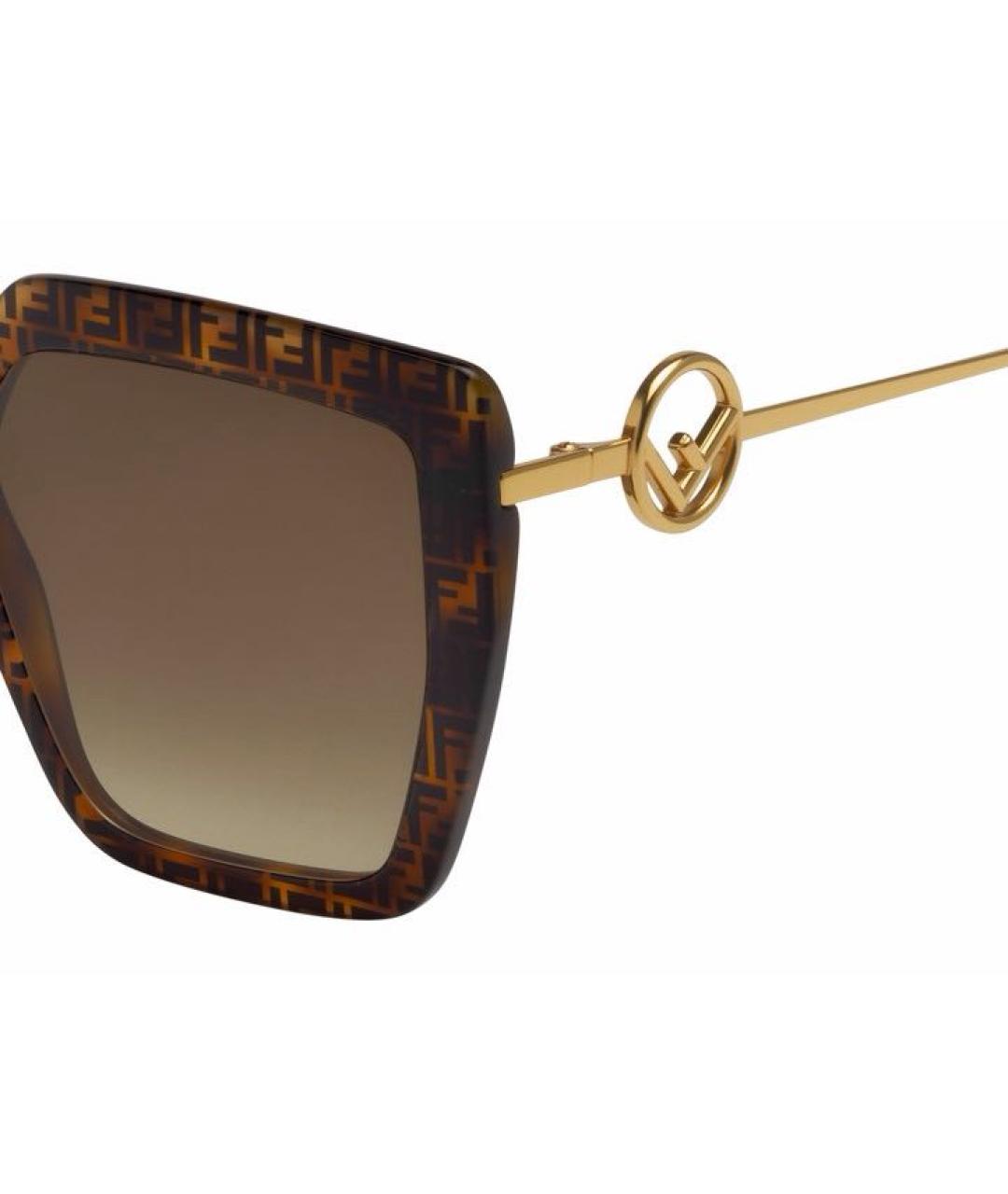 FENDI Коричневые солнцезащитные очки, фото 3