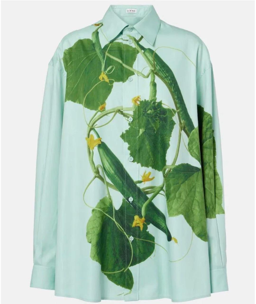 LOEWE Зеленая хлопковая рубашка, фото 6