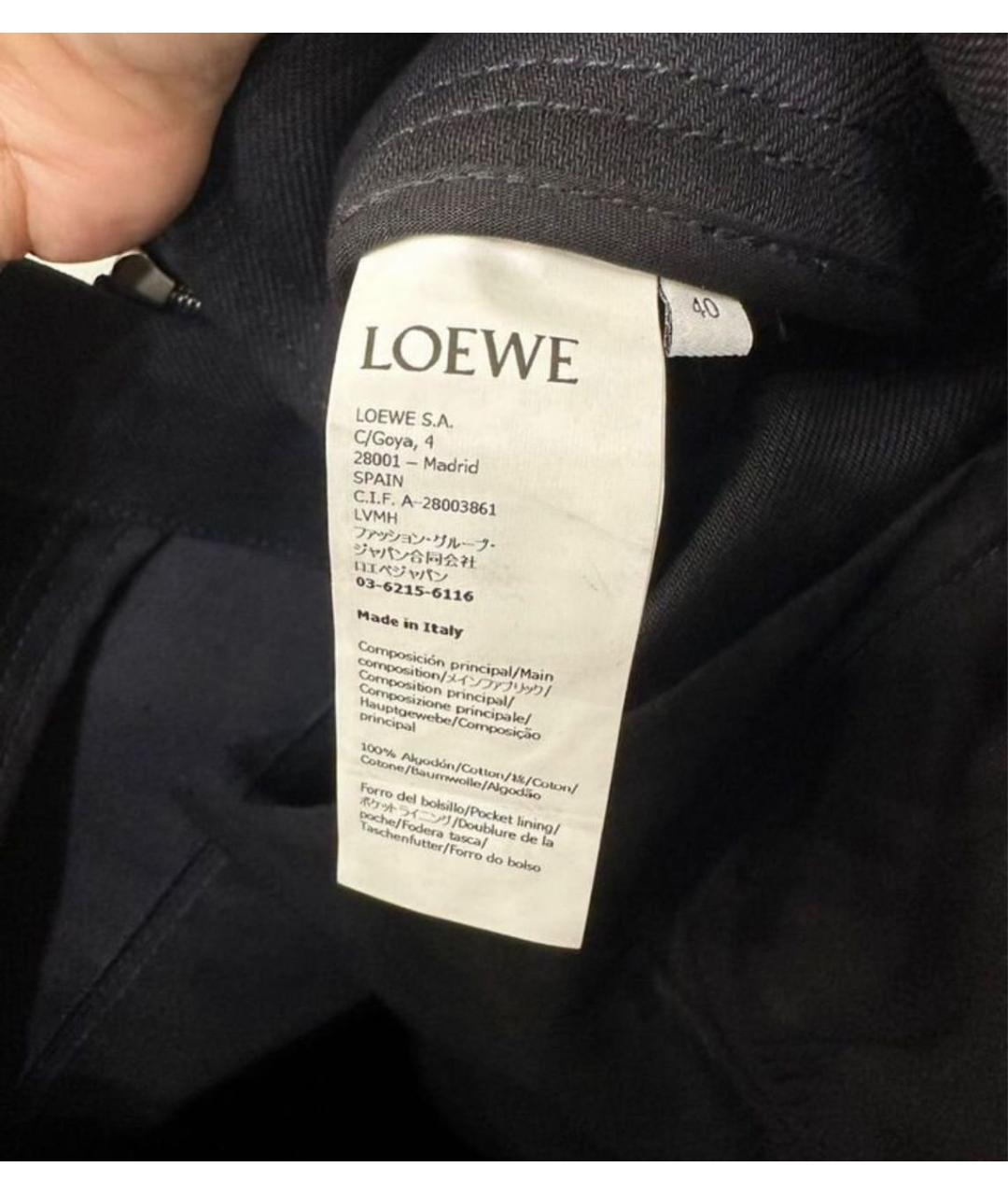 LOEWE Черная деним юбка миди, фото 4