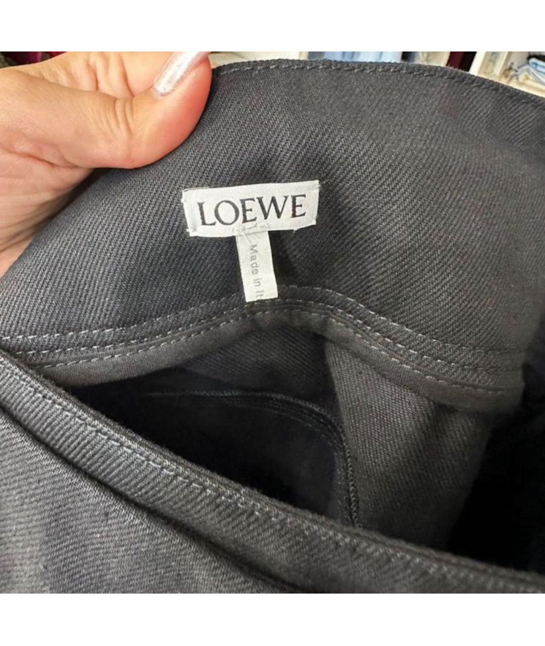 LOEWE Черная деним юбка миди, фото 5