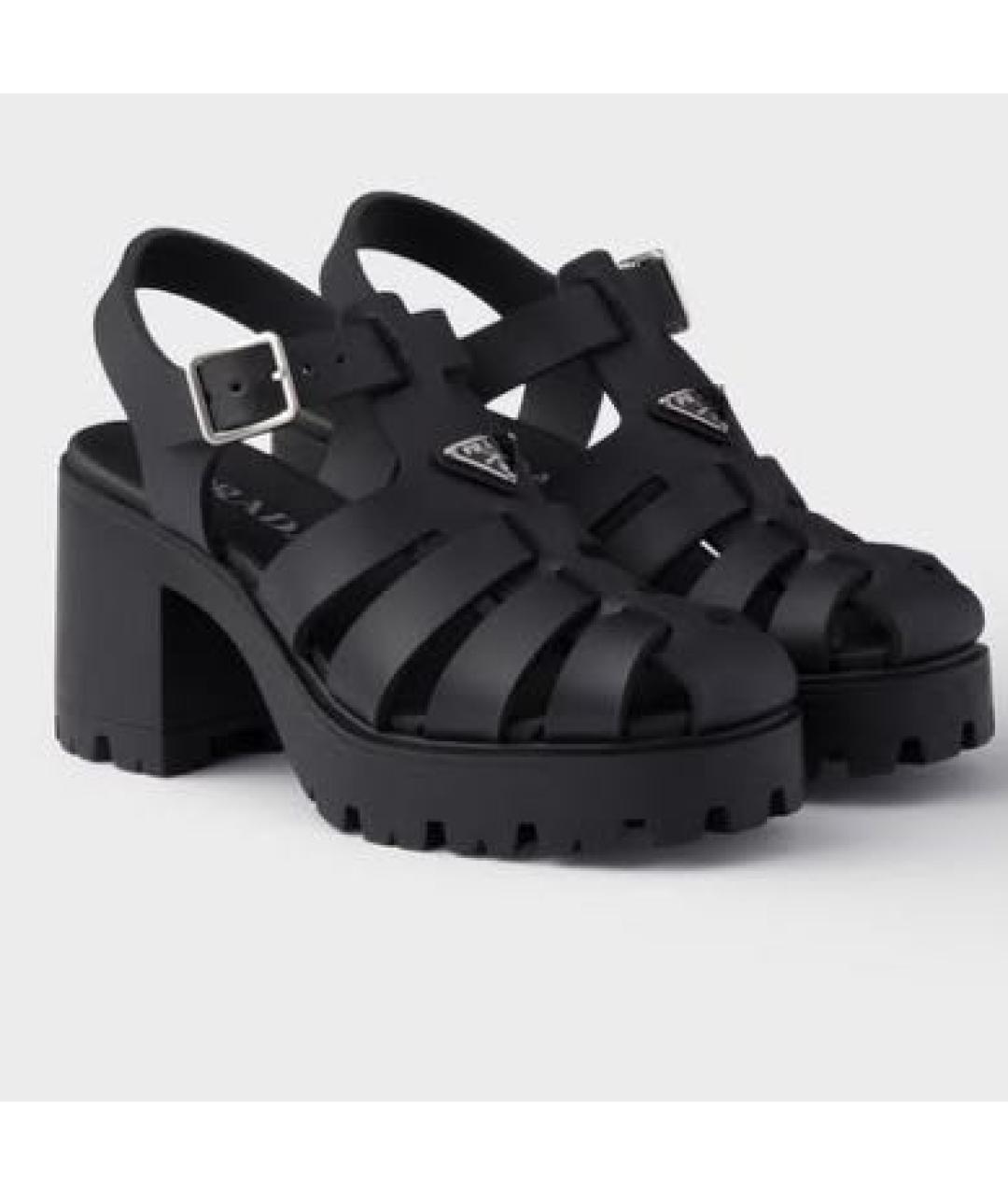 PRADA Черные босоножки, фото 2