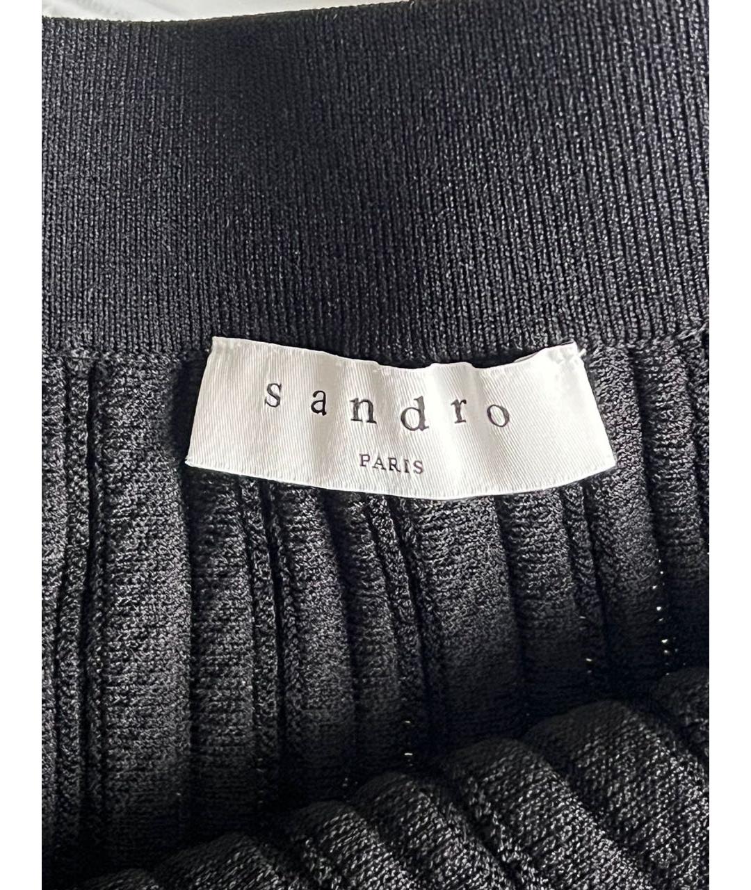 SANDRO Черная юбка миди, фото 6