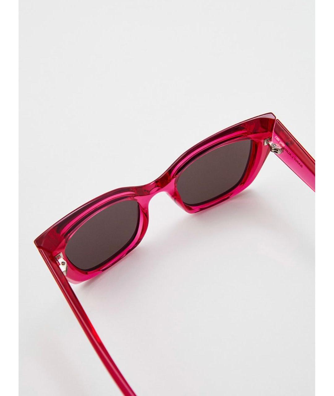 SAINT LAURENT Розовые пластиковые солнцезащитные очки, фото 3