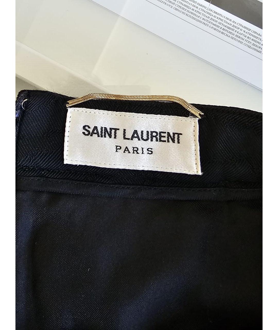 SAINT LAURENT Черная юбка мини, фото 3