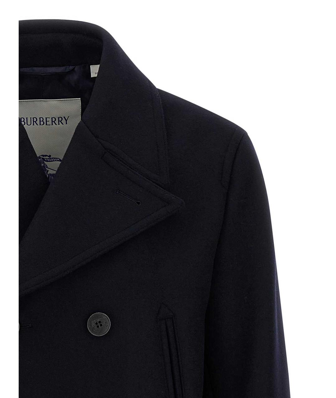BURBERRY Синее хлопковое пальто, фото 3