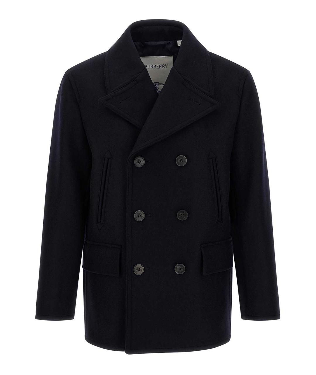BURBERRY Синее хлопковое пальто, фото 1