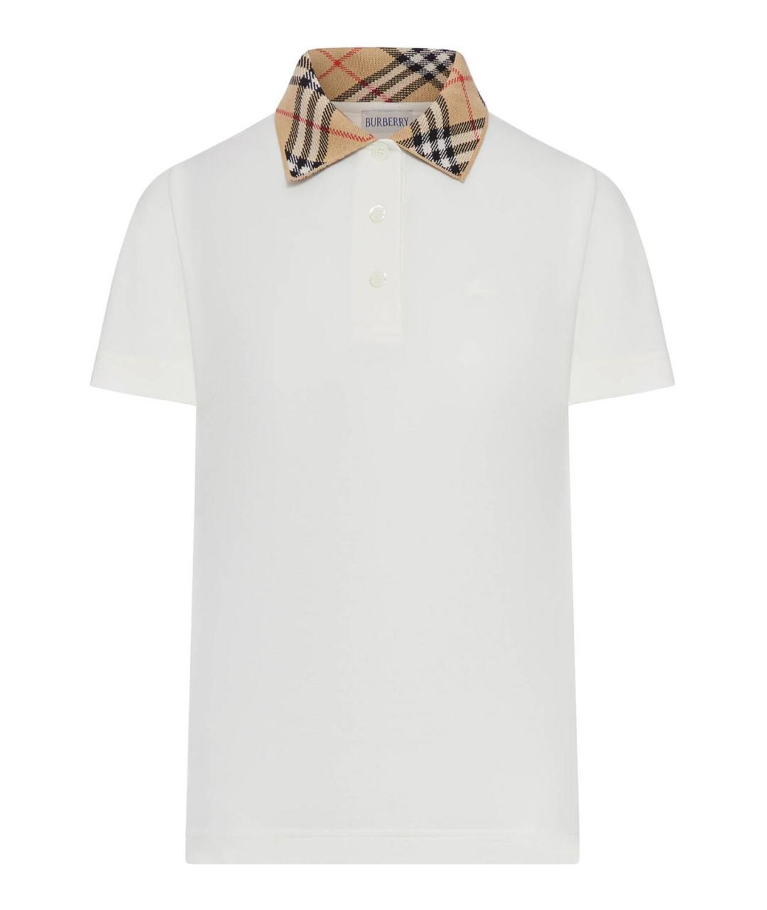 BURBERRY Белая хлопковая футболка, фото 1