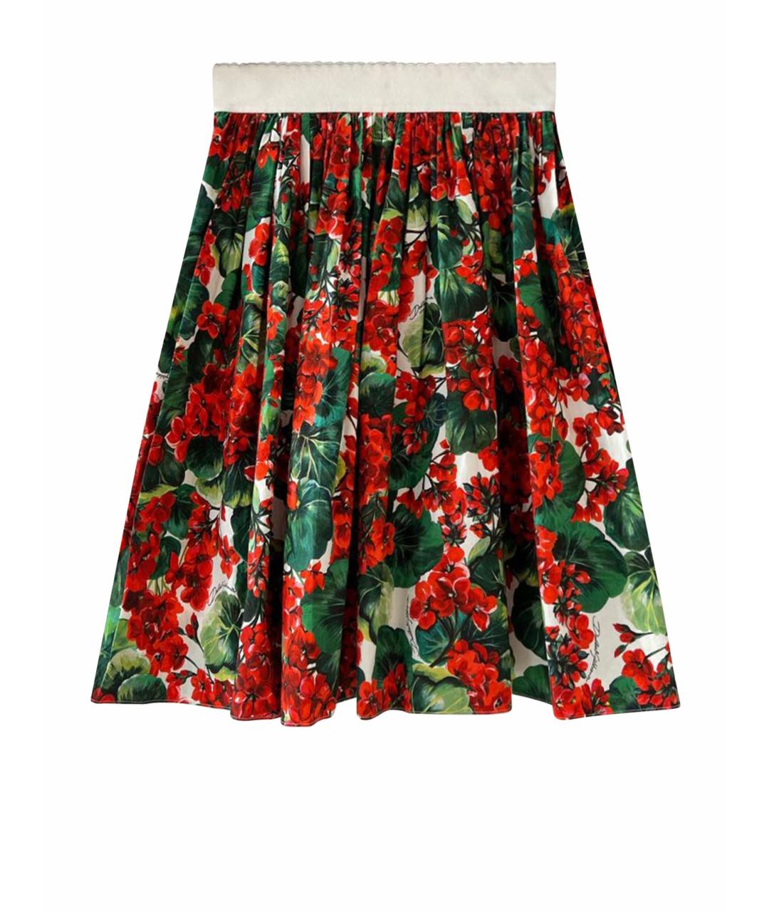 DOLCE&GABBANA Мульти хлопковая юбка миди, фото 1