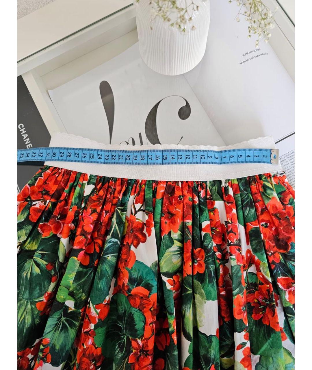 DOLCE&GABBANA Мульти хлопковая юбка миди, фото 4
