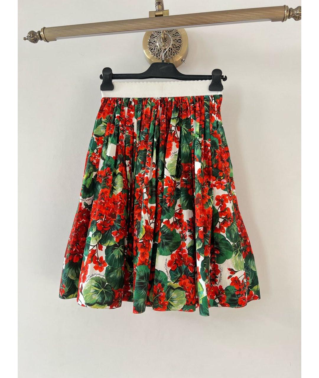 DOLCE&GABBANA Мульти хлопковая юбка миди, фото 2
