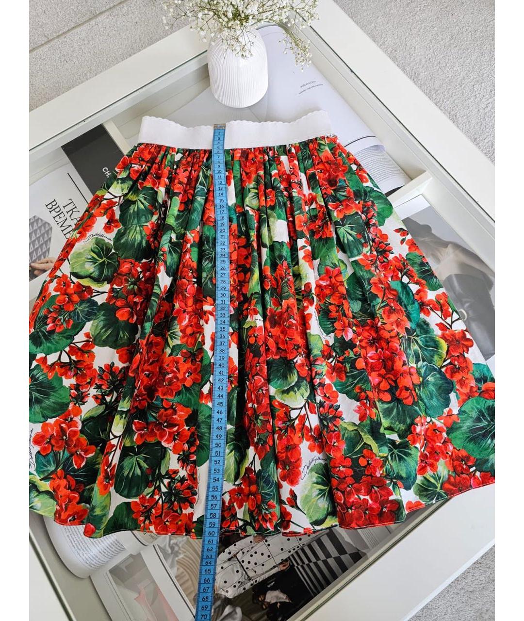 DOLCE&GABBANA Мульти хлопковая юбка миди, фото 3