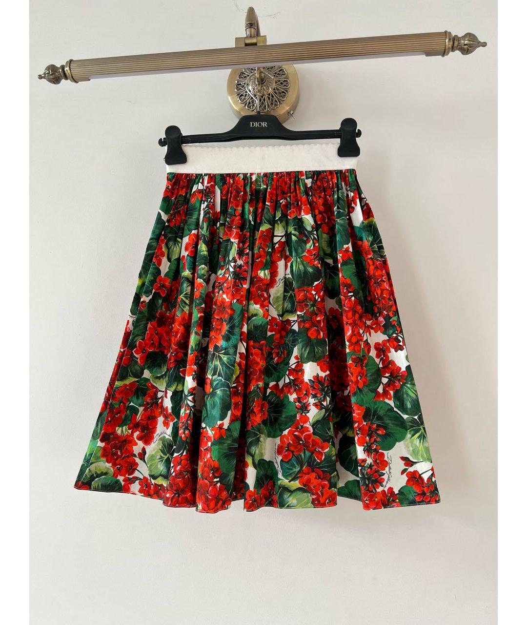 DOLCE&GABBANA Мульти хлопковая юбка миди, фото 7