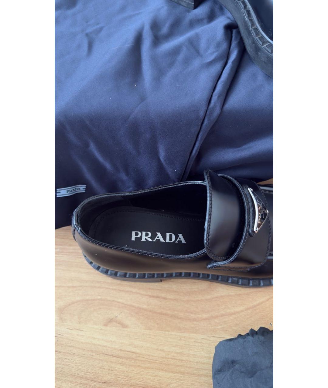 PRADA Черные кожаные лоферы, фото 3