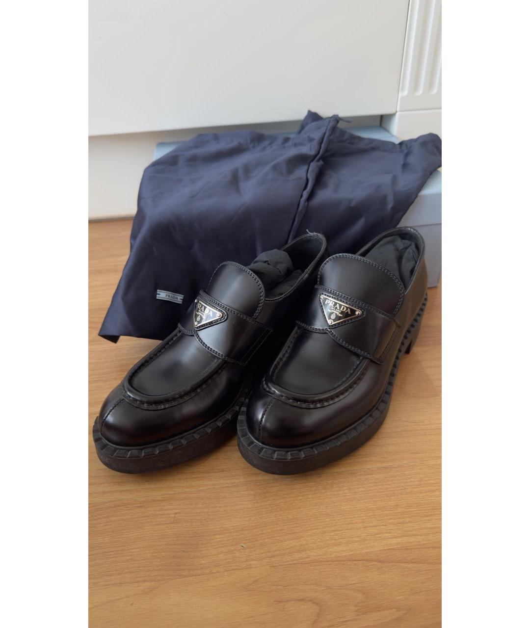 PRADA Черные кожаные лоферы, фото 5