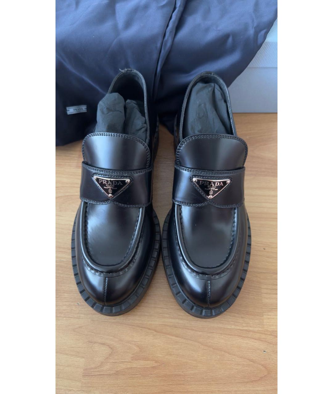 PRADA Черные кожаные лоферы, фото 6