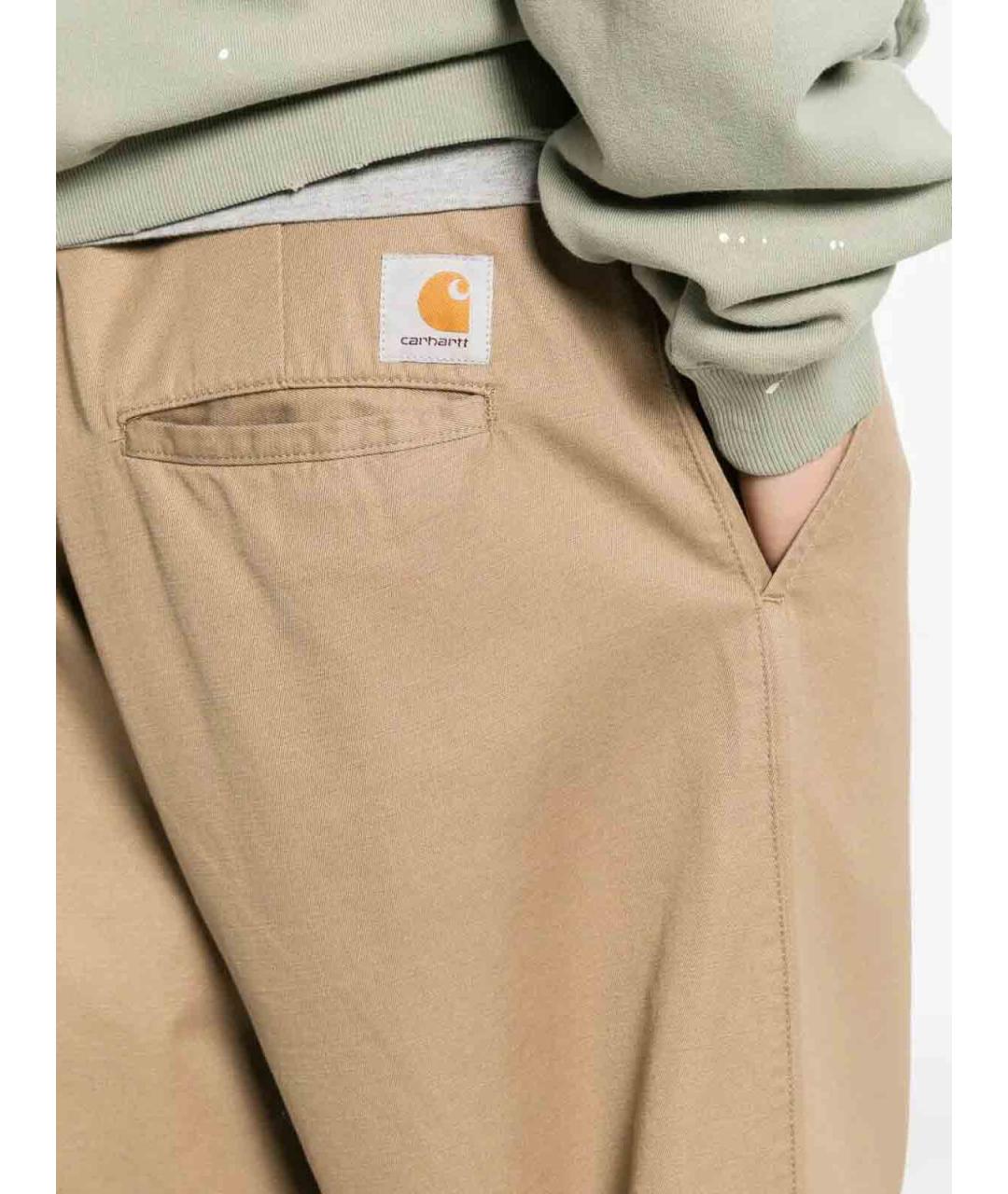 CARHARTT Бежевые хлопковые повседневные брюки, фото 4