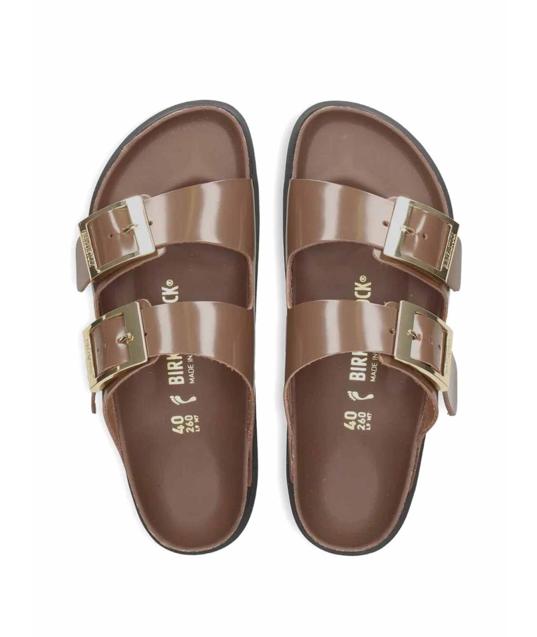 BIRKENSTOCK Коричневые кожаные сандалии, фото 3