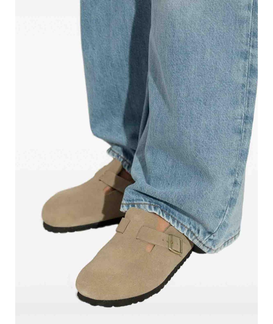 BIRKENSTOCK Бежевые замшевые сандалии, фото 6