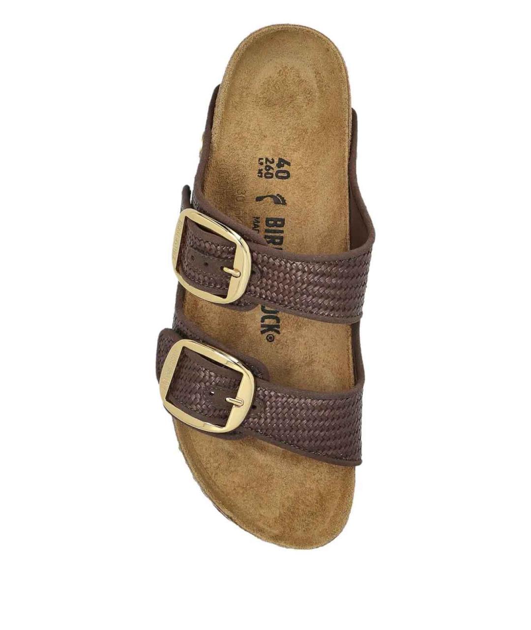 BIRKENSTOCK Коричневые кожаные сандалии, фото 4