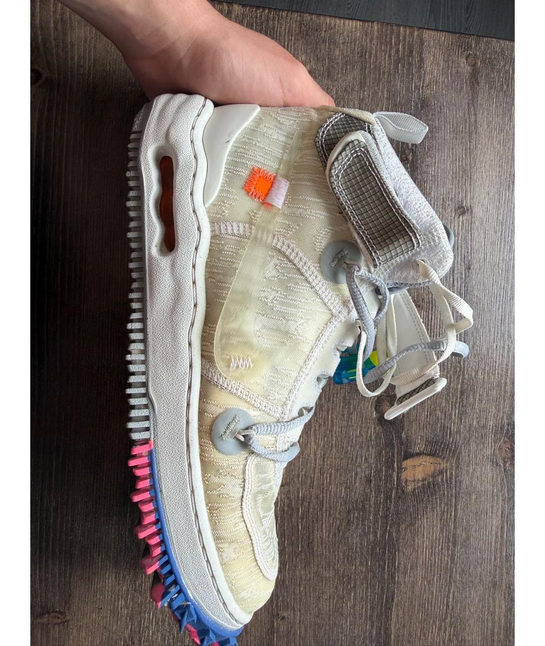 NIKE X OFF-WHITE Белые синтетические высокие кроссовки / кеды, фото 7