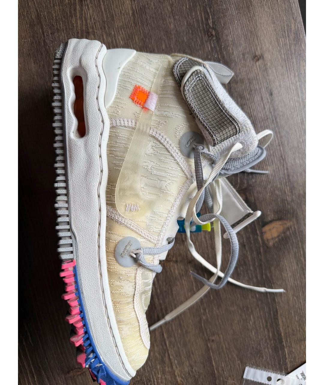 NIKE X OFF-WHITE Белые синтетические высокие кроссовки / кеды, фото 5