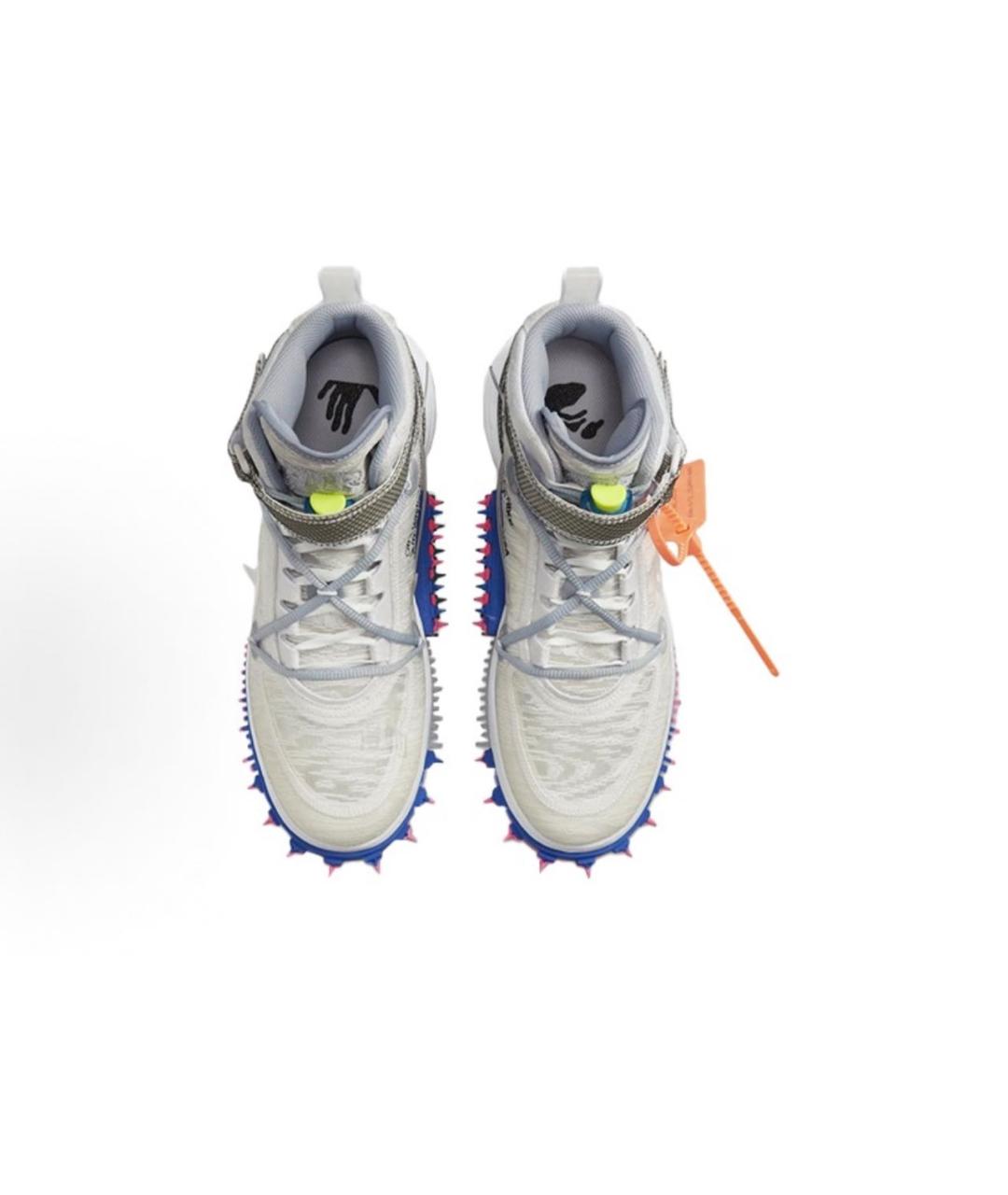 NIKE X OFF-WHITE Белые синтетические высокие кроссовки / кеды, фото 3