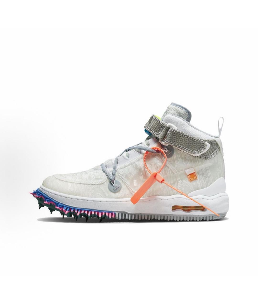 NIKE X OFF-WHITE Белые синтетические высокие кроссовки / кеды, фото 8