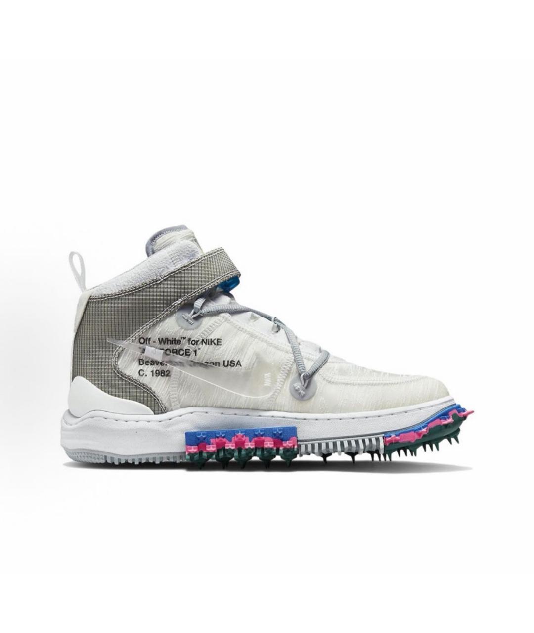 NIKE X OFF-WHITE Белые синтетические высокие кроссовки / кеды, фото 2