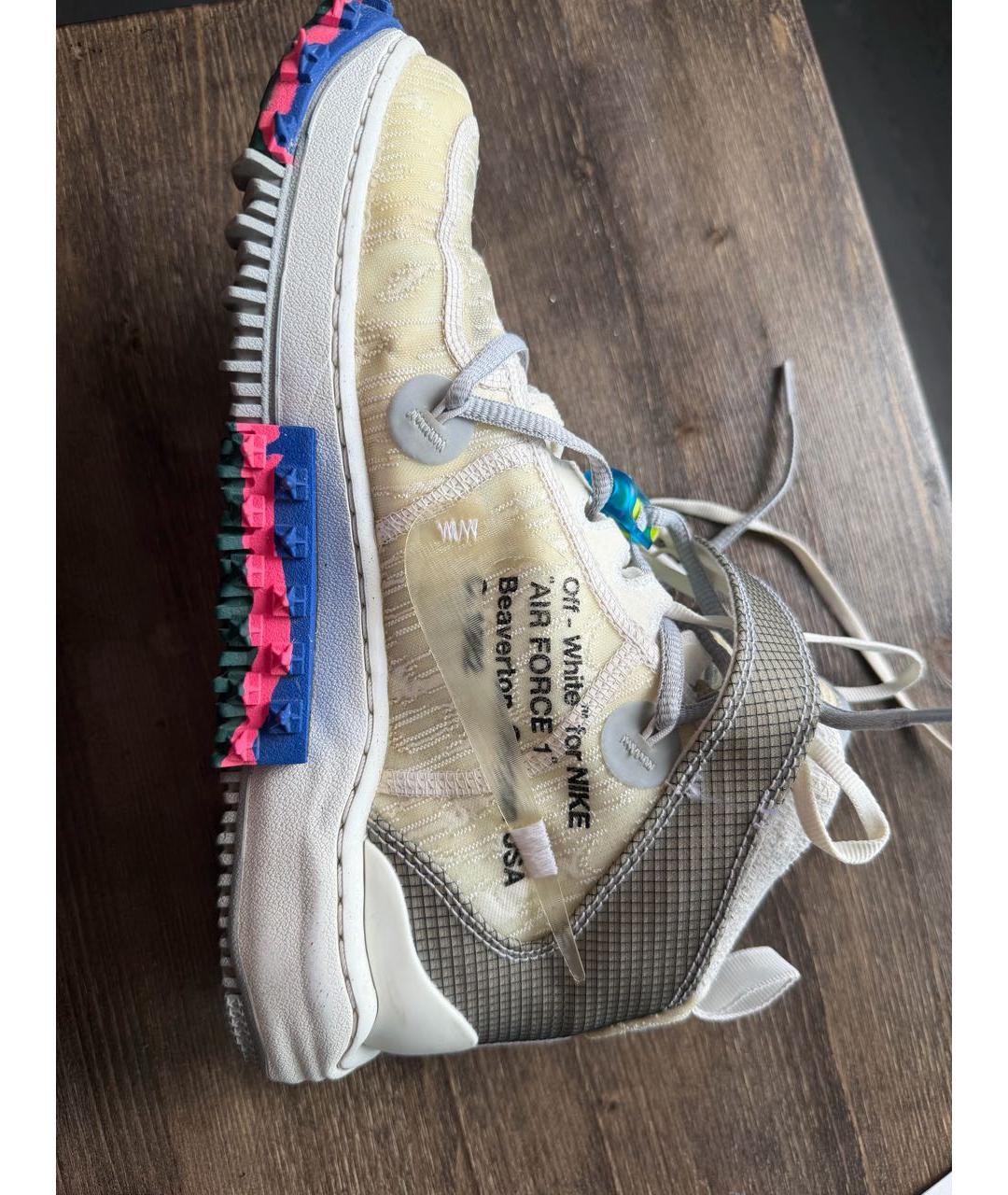 NIKE X OFF-WHITE Белые синтетические высокие кроссовки / кеды, фото 6