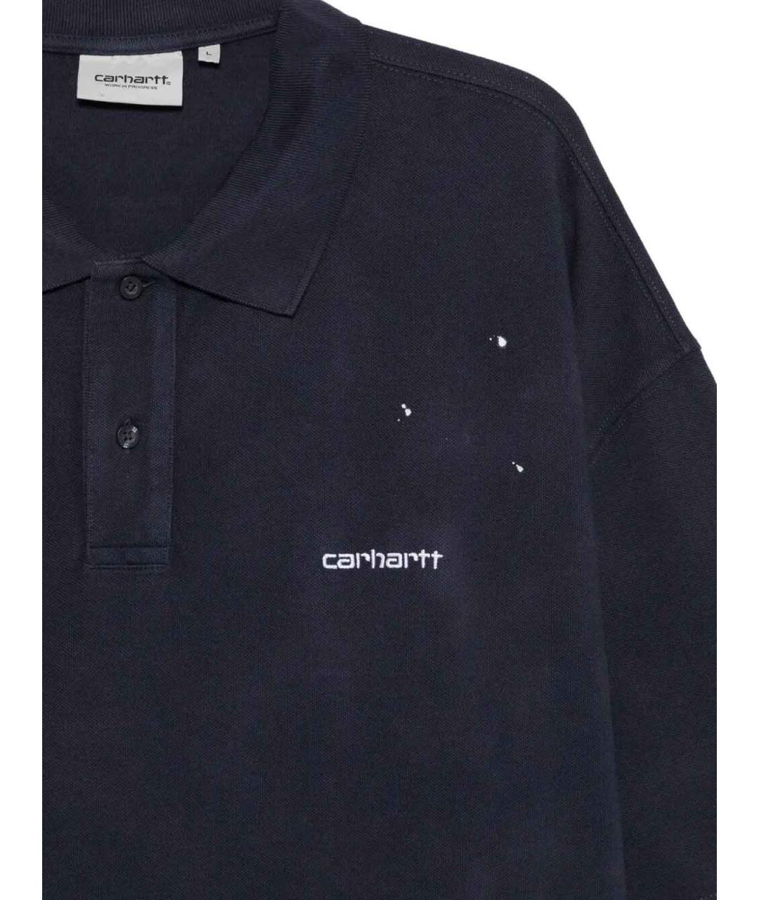 CARHARTT Синее хлопковое поло с коротким рукавом, фото 3