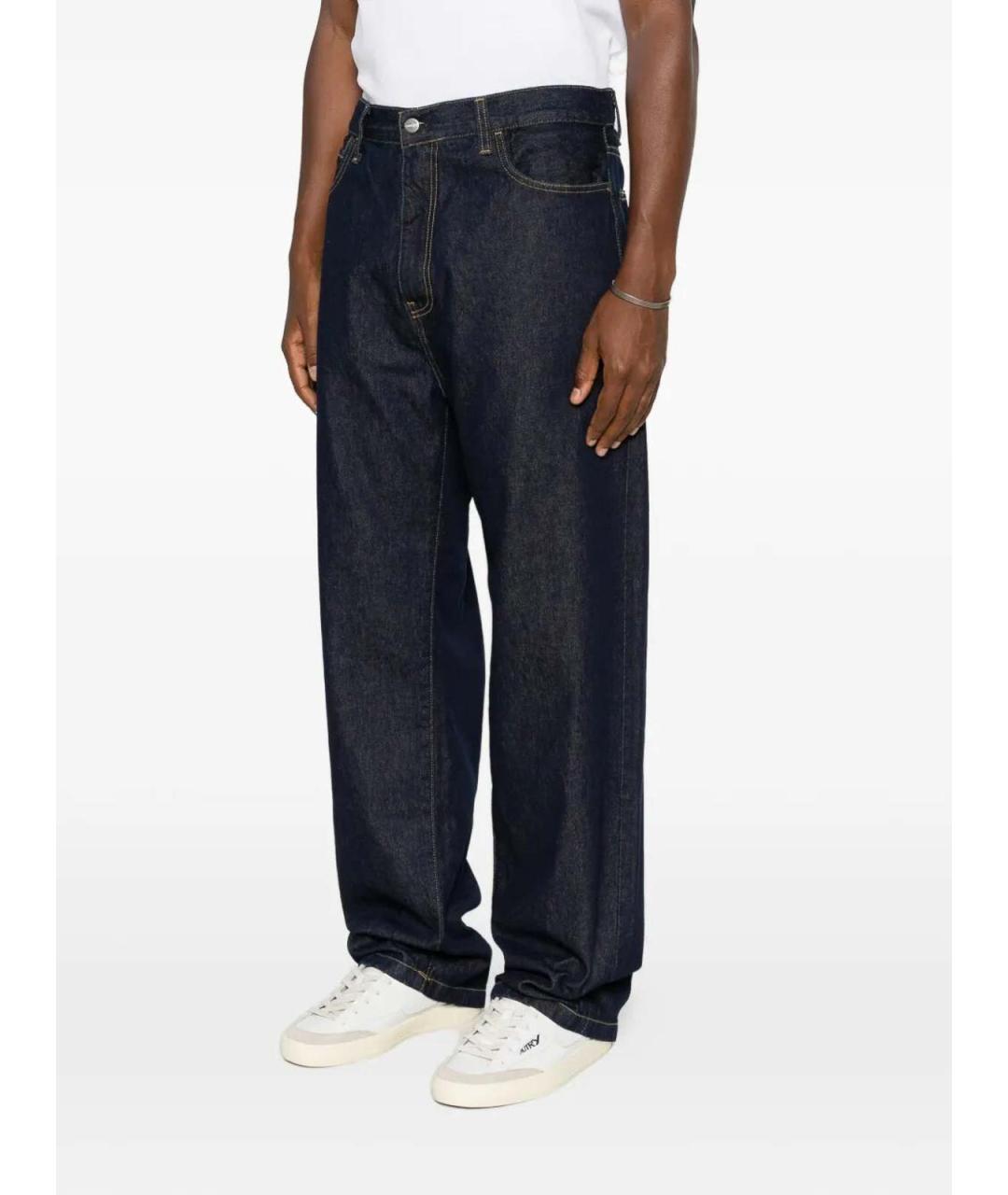 CARHARTT Синие хлопко-льняные прямые джинсы, фото 3