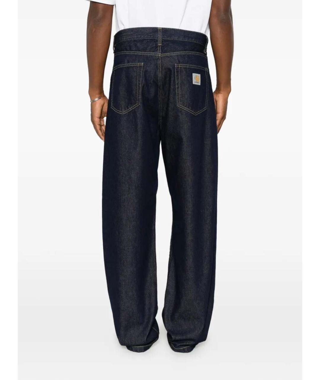 CARHARTT Синие хлопко-льняные прямые джинсы, фото 4