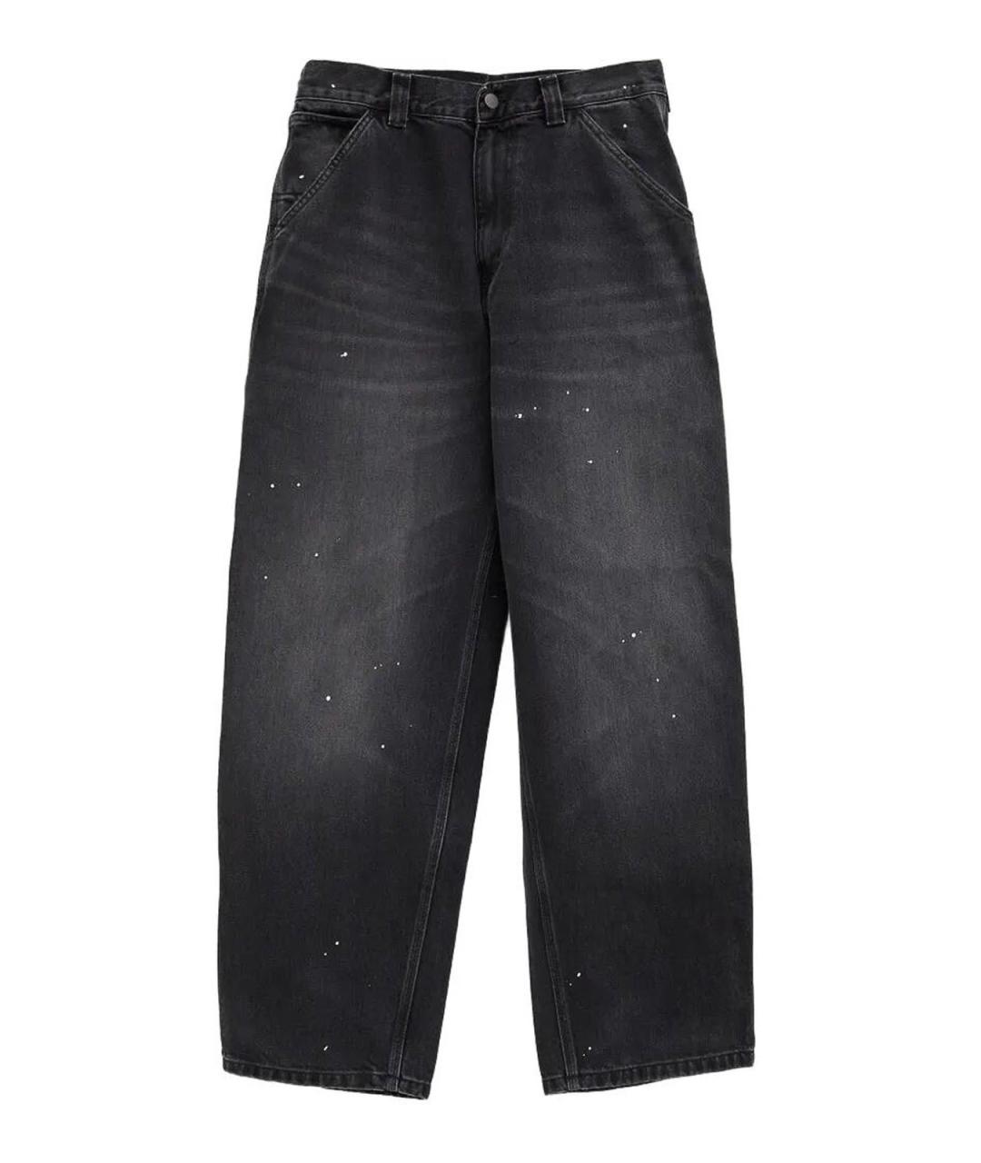 CARHARTT Черные хлопковые прямые джинсы, фото 1