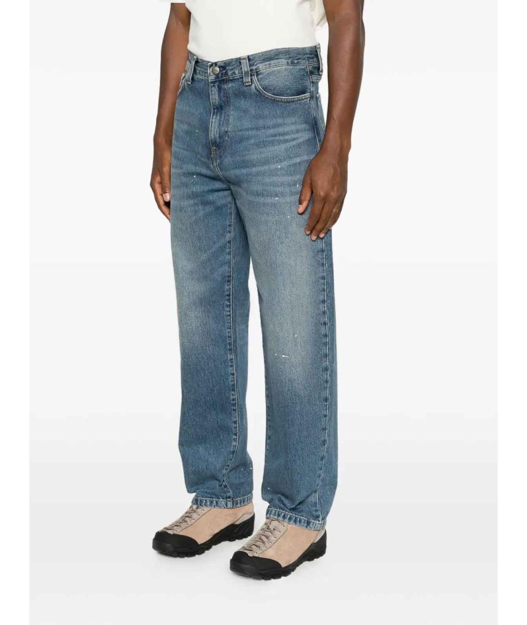 CARHARTT Синие хлопковые прямые джинсы, фото 4
