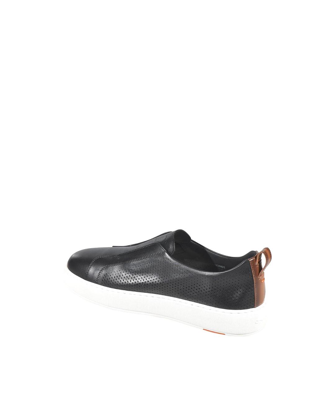 SANTONI Черные текстильные низкие кроссовки / кеды, фото 3