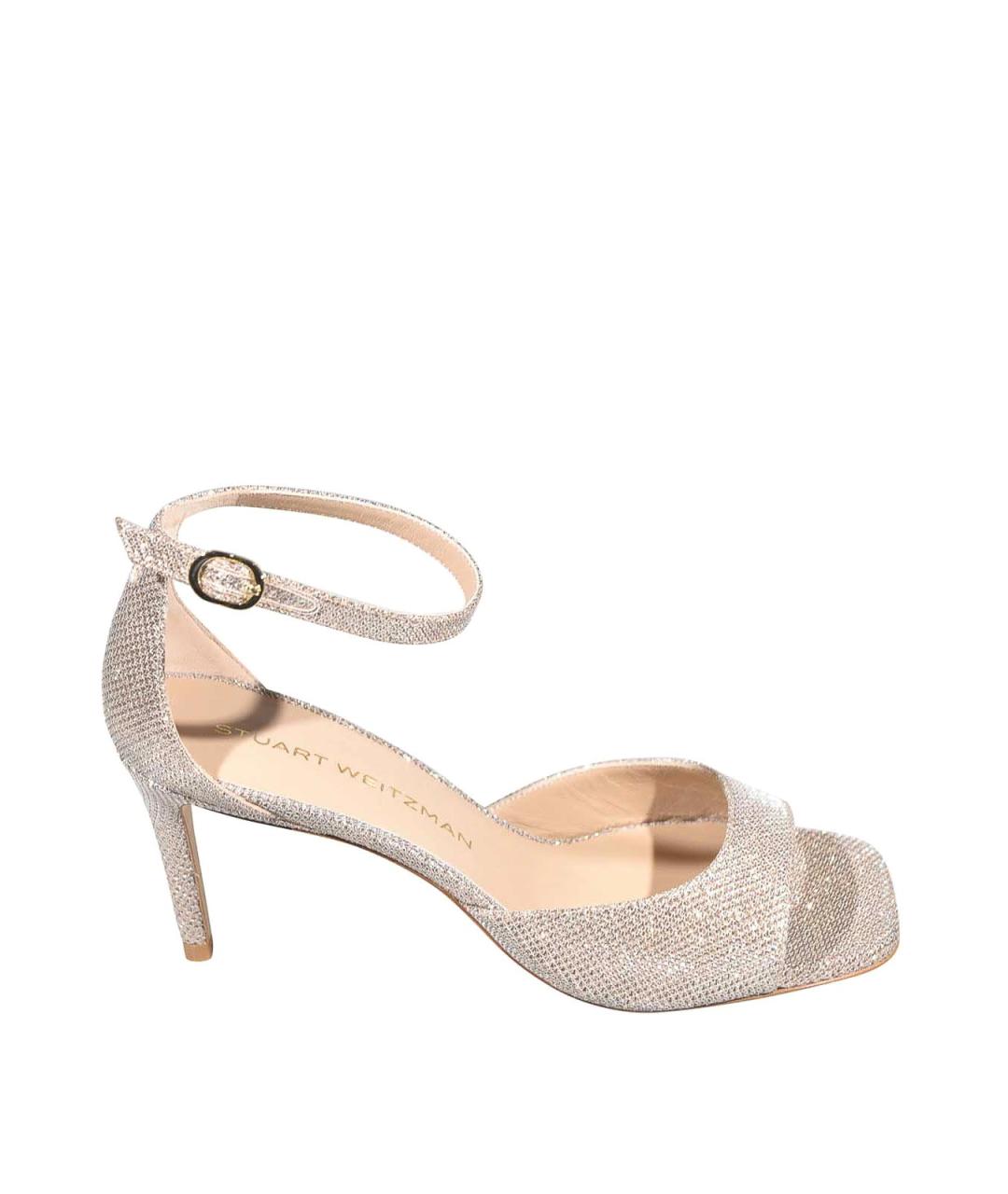 STUART WEITZMAN Розовые текстильные босоножки, фото 1