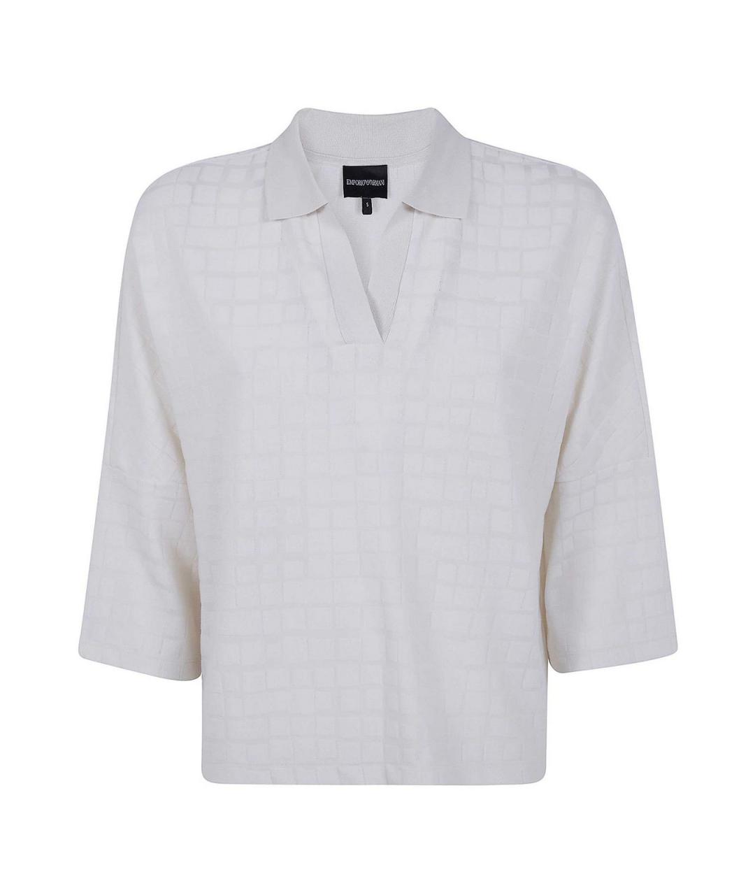 EMPORIO ARMANI Белый полиэстеровый джемпер / свитер, фото 1