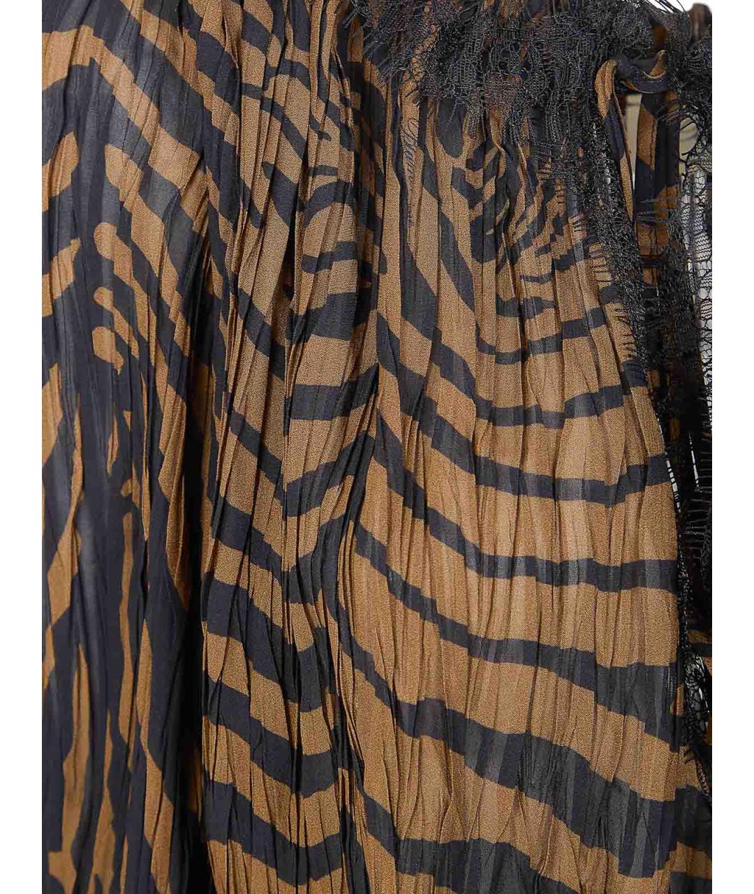 BLUMARINE Коричневая вискозная блузы, фото 3