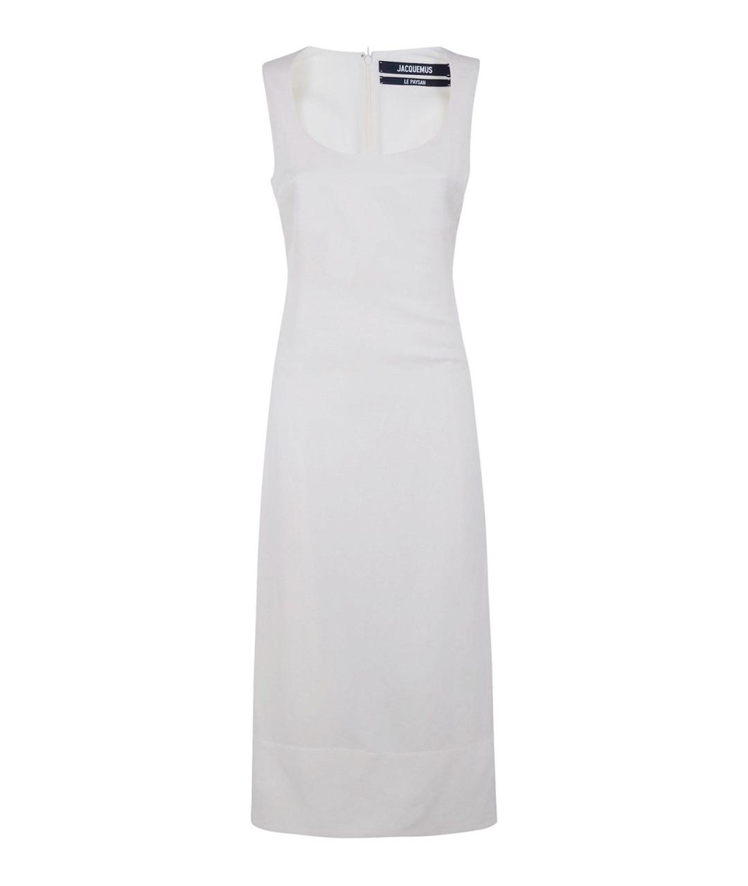 JACQUEMUS Белое льняное повседневное платье, фото 1