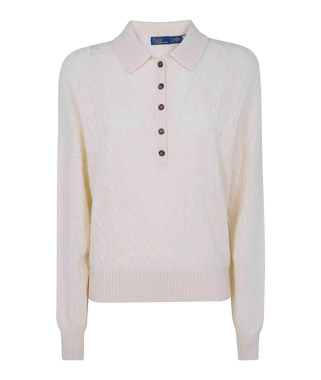 POLO RALPH LAUREN Белый кашемировый джемпер / свитер, фото 1