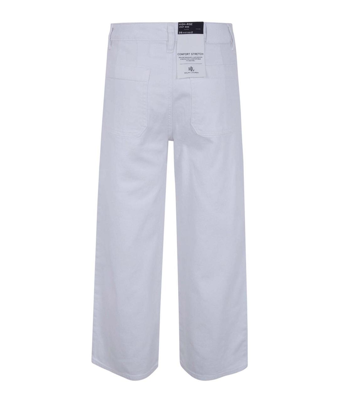RALPH LAUREN Белые хлопковые прямые джинсы, фото 2