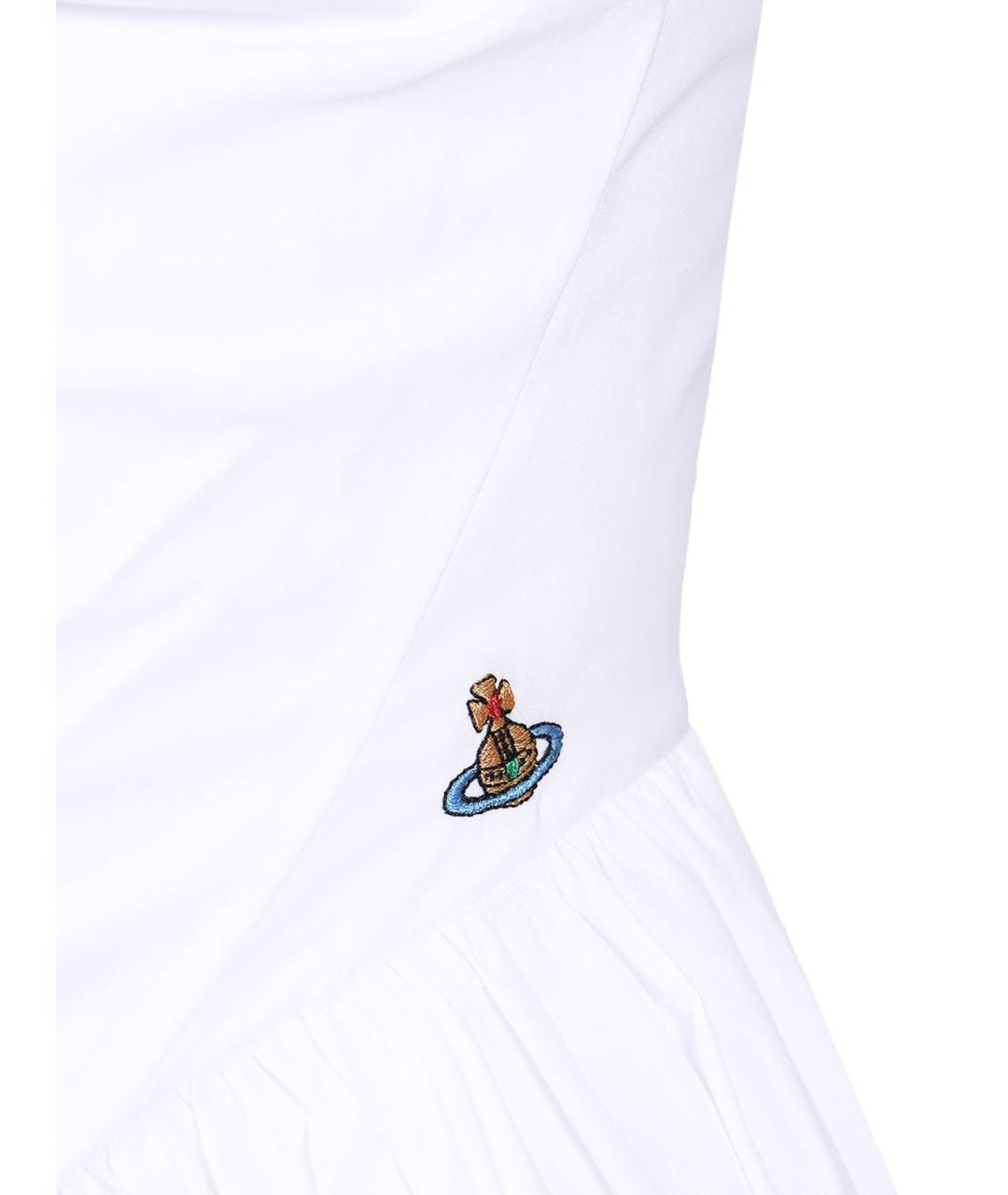 VIVIENNE WESTWOOD Белое хлопковое коктейльное платье, фото 5