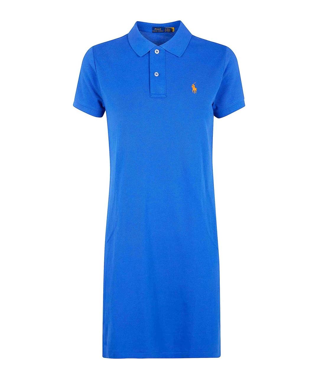 POLO RALPH LAUREN Синее хлопковое повседневное платье, фото 1