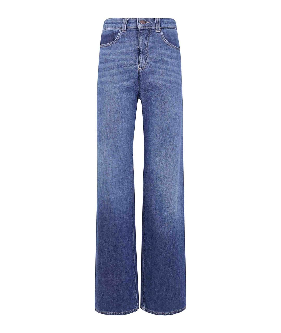 EMPORIO ARMANI Синие хлопковые прямые джинсы, фото 1